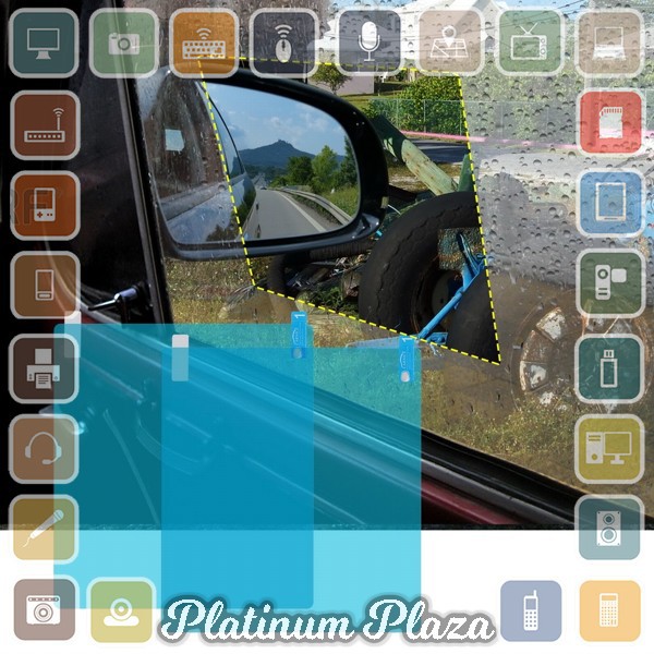 OTOHEROES Sticker Anti Fog Spion Mobil Waterproof Car Clear Film 20x16cm 2 PCS - 17877`2DX4AO-