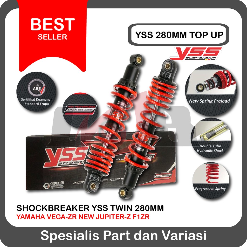 YSS 280mm Top Up New Shockbreaker Yamaha Vega-ZR New Jupiter-Z F1zr