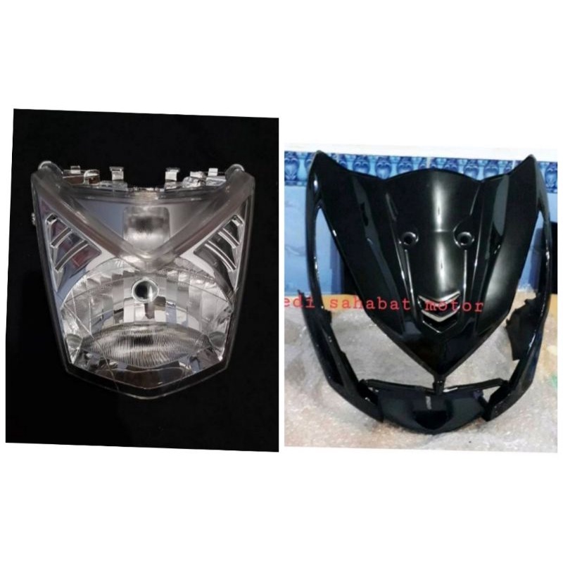 Tameng depan beat f1 hitam + refektor beat f1
