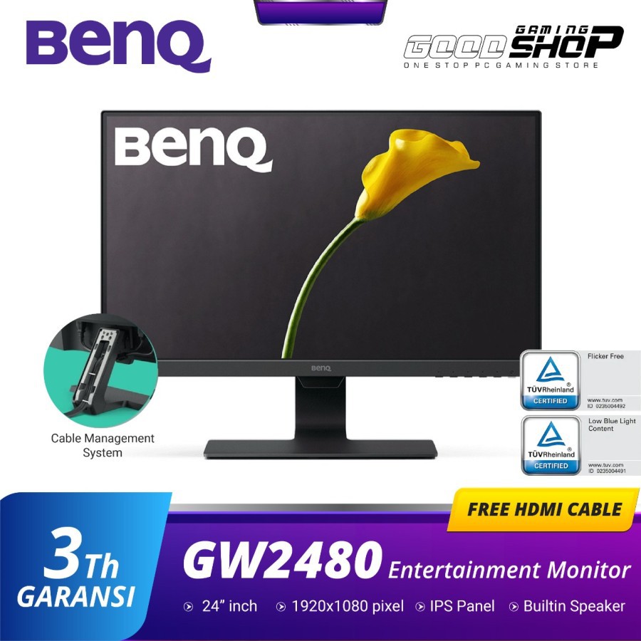 BenQ GW2480 24inch IPS Full HD HDMI LED Eye Care Entertainment Monitor