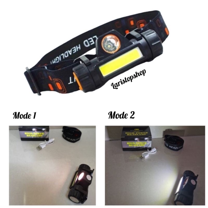 Senter Kepala LED Charger XPE Super Terang 2 in 1 / Headlamp COB Recharger / Senter Kepala Mini Super Terang / Senter Kepala Multifungsi Rechargeable / SENTER KEPALA LED CAS