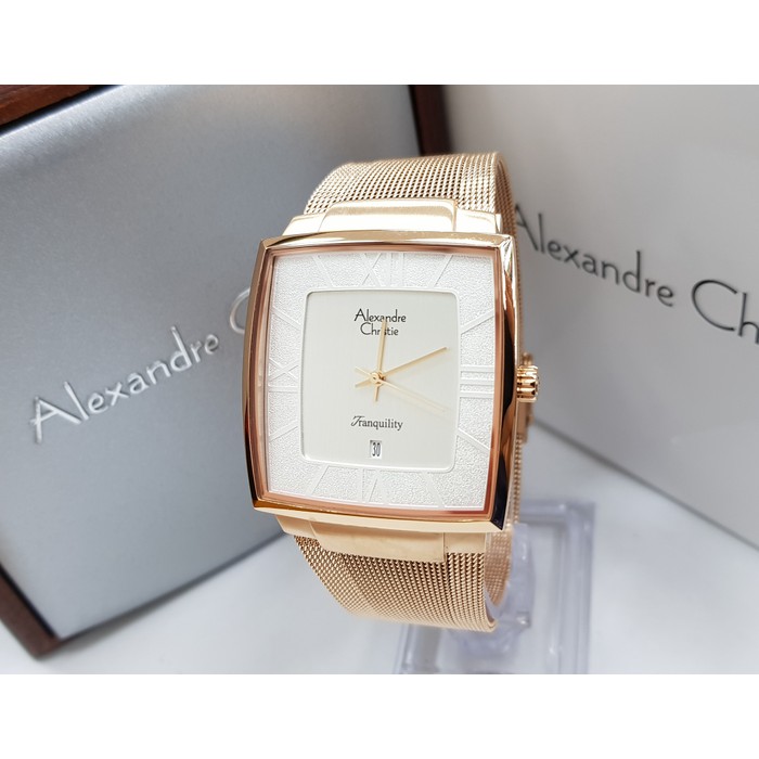 Jam Tangan Pria Alexandre Christie AC 8329 Rosegold Original