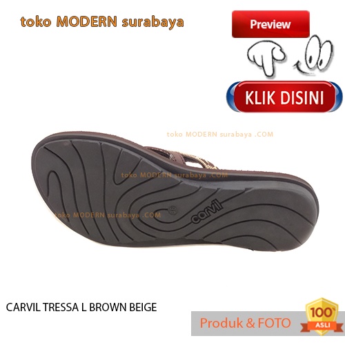 CARVIL TRESSA L BROWN BEIGE sandal wanita casual sandal jepit