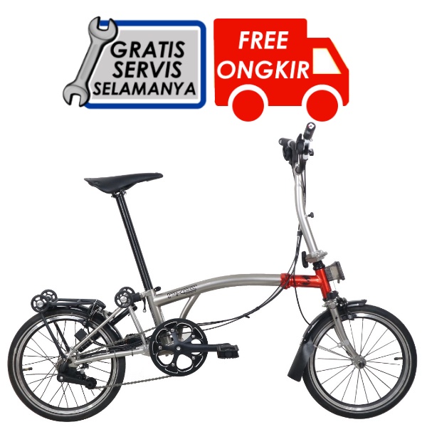 Element Pikes Gen 2 Sepeda Lipat 16 Inchi Abu Merah