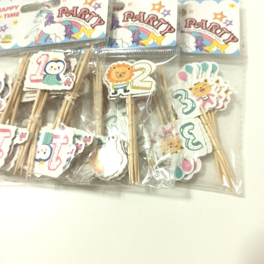 Cupcake Topper Animal 123 Cup Cake Birthday Kertas Hiasan Kertas Hewan