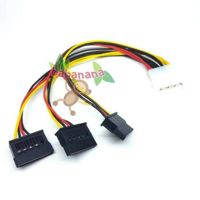 Kabel Molex to 3 Triple Sata Power Splitter HDD Cable Cabang