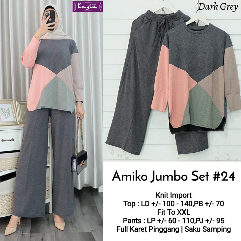 Setelan Knit Jumbo Wanita Amiko Set 24 ORI Kala