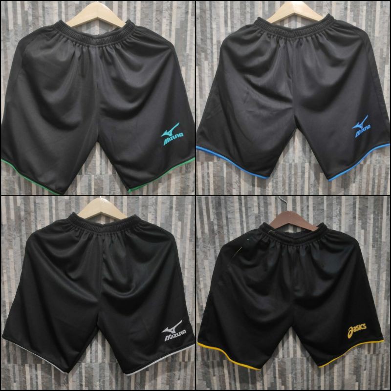 CELANA PENDEK OLAHRAGA HITAM / Celana Polos Logo Sport / Celana Volly Badminton Pria Murah