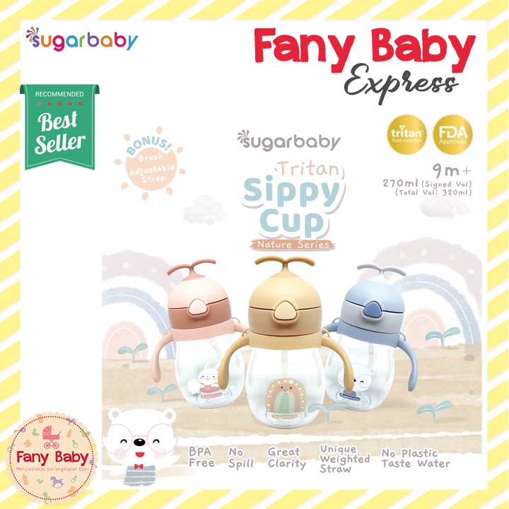 SUGAR BABY TRITAN SIPPY CUP NATURE SERIES 9 MONTH [270ML / 320ML]