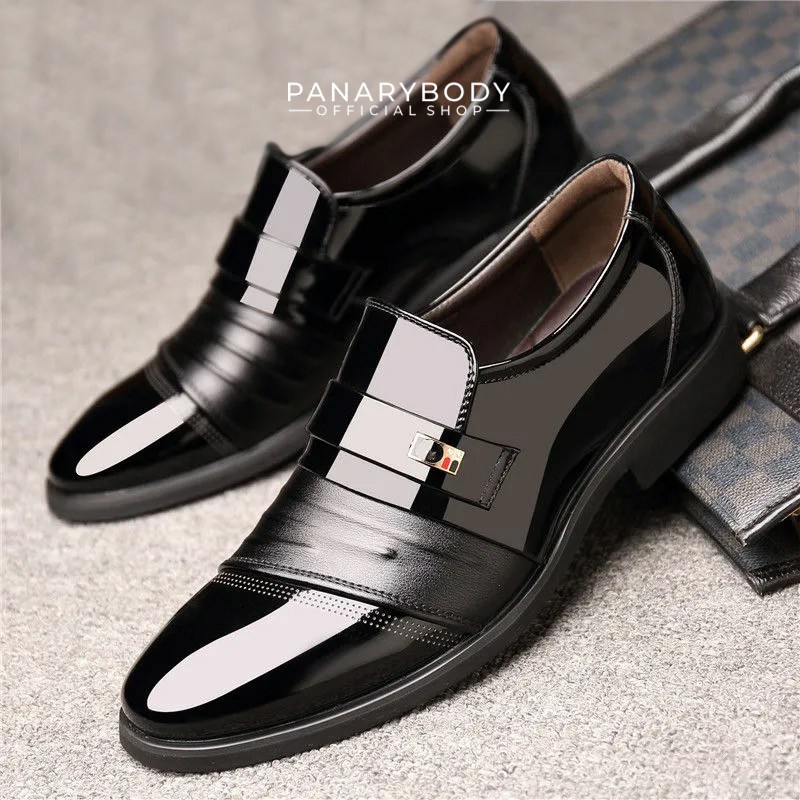 Sepatu Pria Formal Tanpa Tali Sepatu Oxfords Men Shoes Pantofel Hitam Pria pantopel