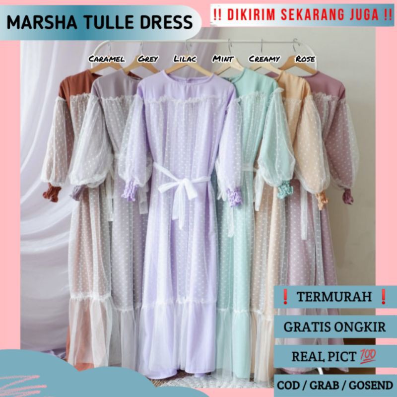 MARSHA TULLE DRESS / DRESS LEBARAN / DRESS MEWAH