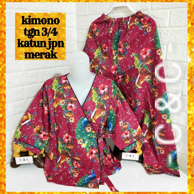 Kimono katun Jpn/tgn 3/4/merak