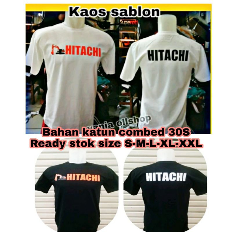 Kaos sablon alat berat hitachi kaos distro alat berat