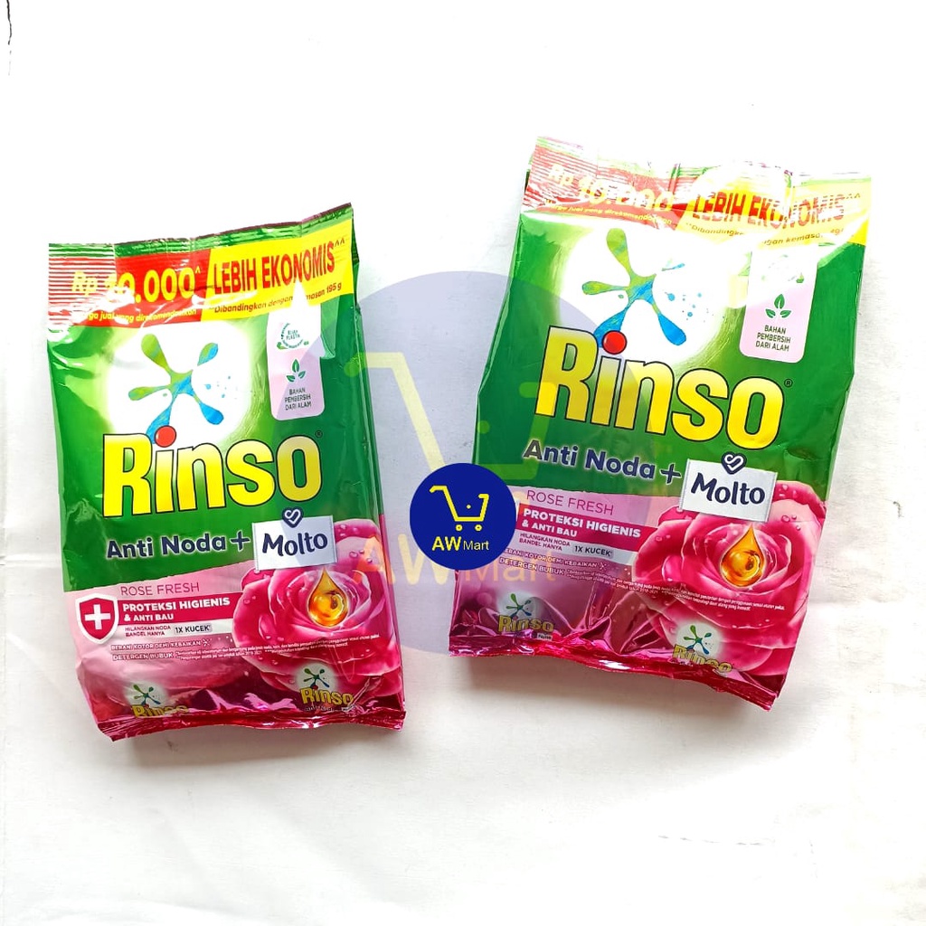 RINSO BUBUK ECER 10.000 - 400 GRAM - RINSO ANTI NODA + MOLTO 400 GRAM ECER RP 10.000 - RINSO BUBUK ANTI NODA