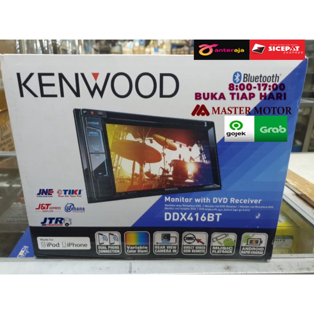 Doubledin Kenwood DDX 416 BT 6.2 inch Bluetooth DVD MP3 Headunit Calya Xpander Innova Avanza Brio Xe