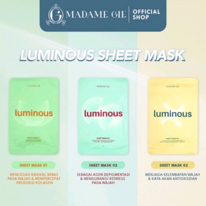 Madame Gie Luminous Sheet Mask - Masker Wajah