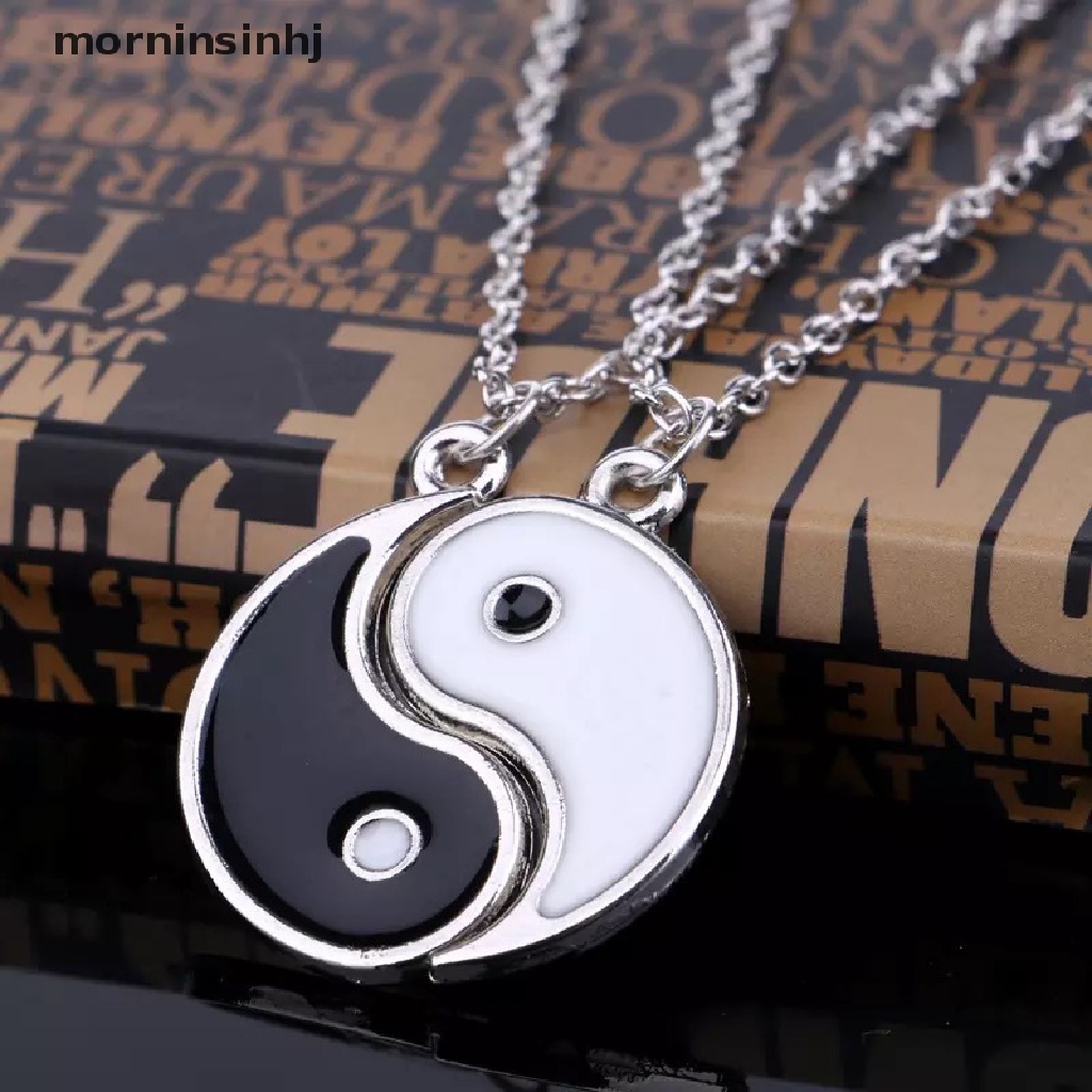 Mor Kalung Rantai Liontin Yin Yang Gaya Gothic Untuk Pasanganpriawanita