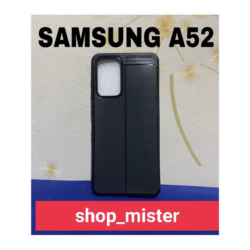 Case Softcase Autofokus Leather Samsung A52/A52s // Softcase Silikon Black Samsung A52/A52s