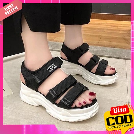 Sendal Sandal Gunung Wanita Santai Tali Korea Karet Polos Wanita Cewek Kekinian Keren Terbaru E 833 