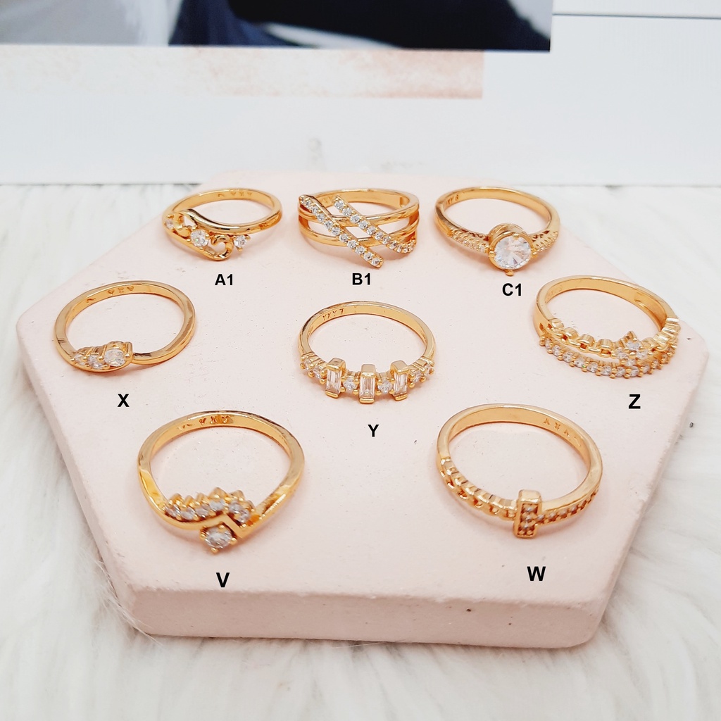 Cincin Wanita Cantik Elegan Dubai Batu Putih Lapis Emas Xuping - BR493