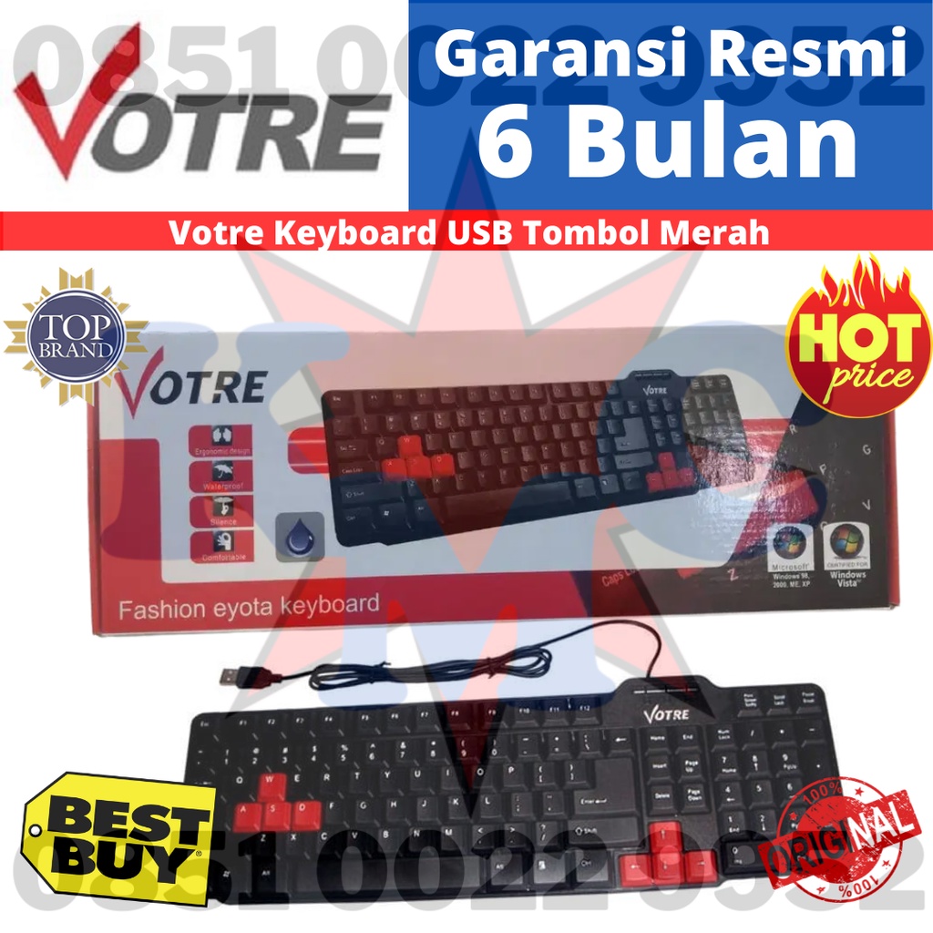 Votre Keyboard USB Tombol Merah