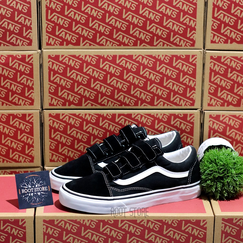 VANS OLD SKOOL VELCRO BLACK WHITE / VANS OLDSKOOL VELCRO