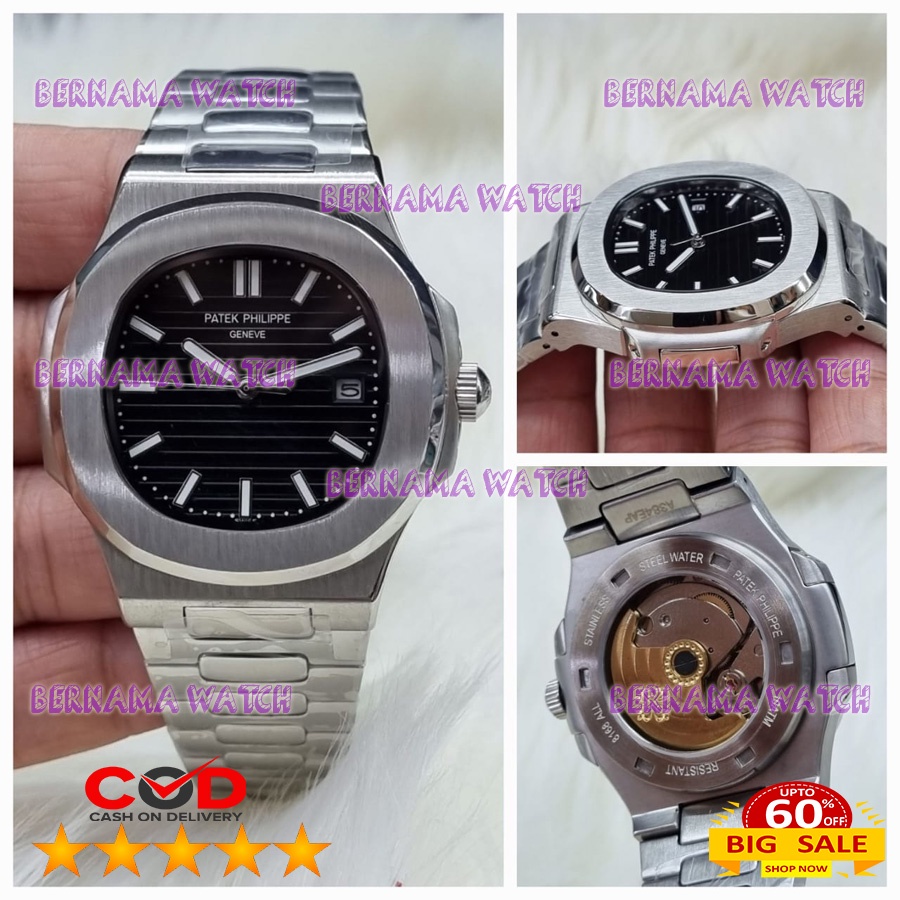 JAM TANGAN PRIA PATEK PHILIPPE ASIAN ETA BOX ORI WARRANTY 1 YEAR