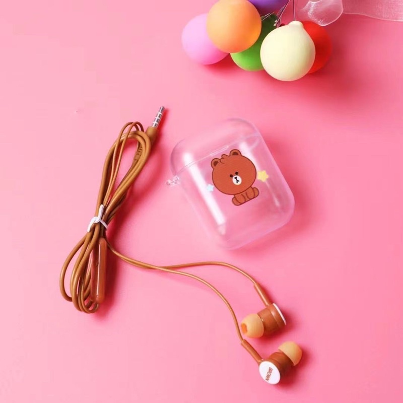 [ XY-58 ] Set Headset Earphone Lovely earphone Cartoon cute    /Wadah  penyimpanan Earphone Karakter cartoon cute