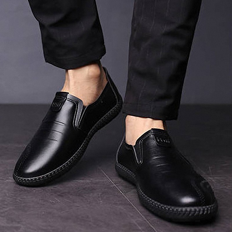 Highland Sepatu Pantofel Pria Formal Kulit Sintetis Slip on Sepatu Kerja Kantor IMPORT MC403