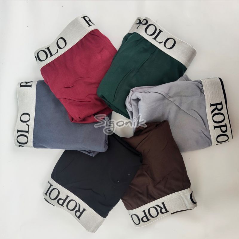 Boxer Celana Dalam Pria Dewasa Remaja Ropolo Big Size XXL Jumbo Big Size Poliester Super Soft Best Grosir ECER Murah Sigonik