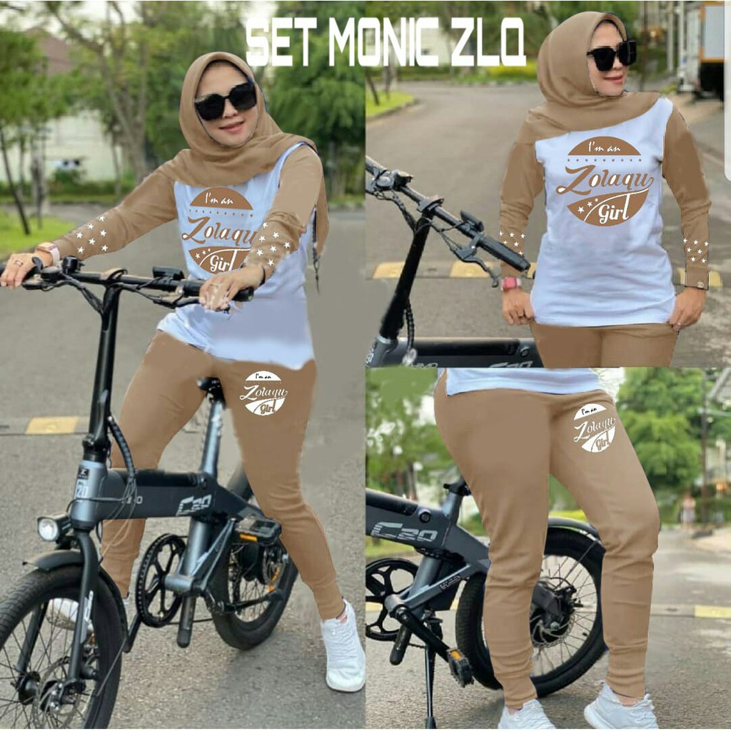 SET MONIC BIKE SIZE XL mF / SETELAN GOWES 05 / TRAINING SET WANITA / PAKAIAN OLAHRAGA SENAM WANITA