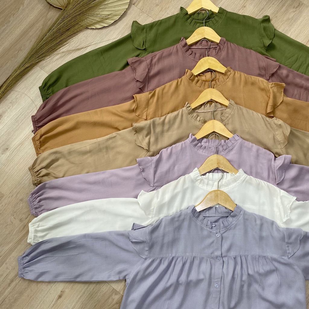 KEMEJA BLOUSE POLOS YUNY KATUN PREMIUM SHIRT BTS B450