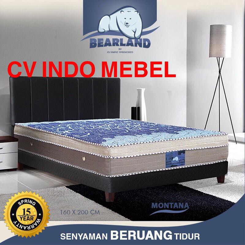 SET Spring Bed Bearland Montana Promo Murah Ready Makassar Biru/Merah/Cokelat bedset springbed olymp