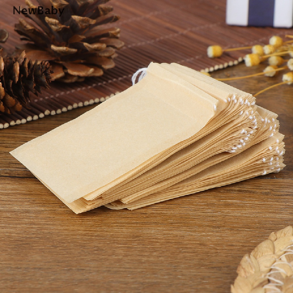 100pcs / lot Kantong Kertas Kosong Model Serut Untuk Teh Herbal