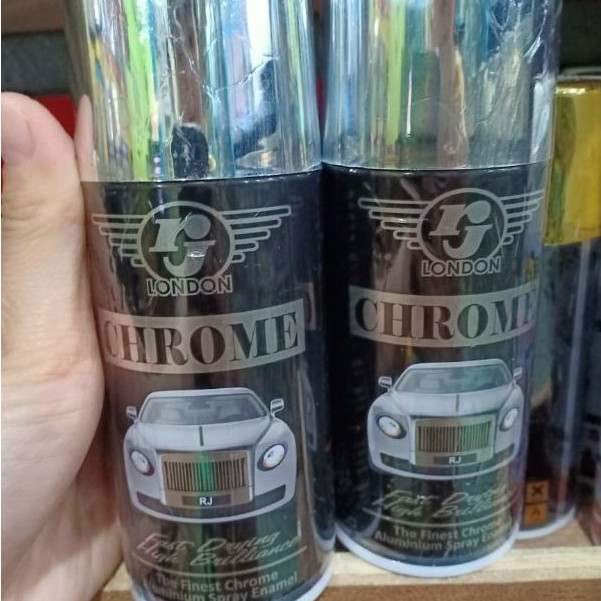 Pilok Pilox Cat Semprot Erje RJ London Chrome Warna Chrome 150 cc