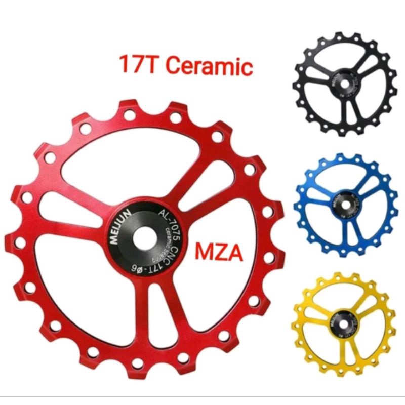 Meijun Pulley RD 17T Ceramic Bearing Wheel Guide Pullay RD Sepeda OSPW