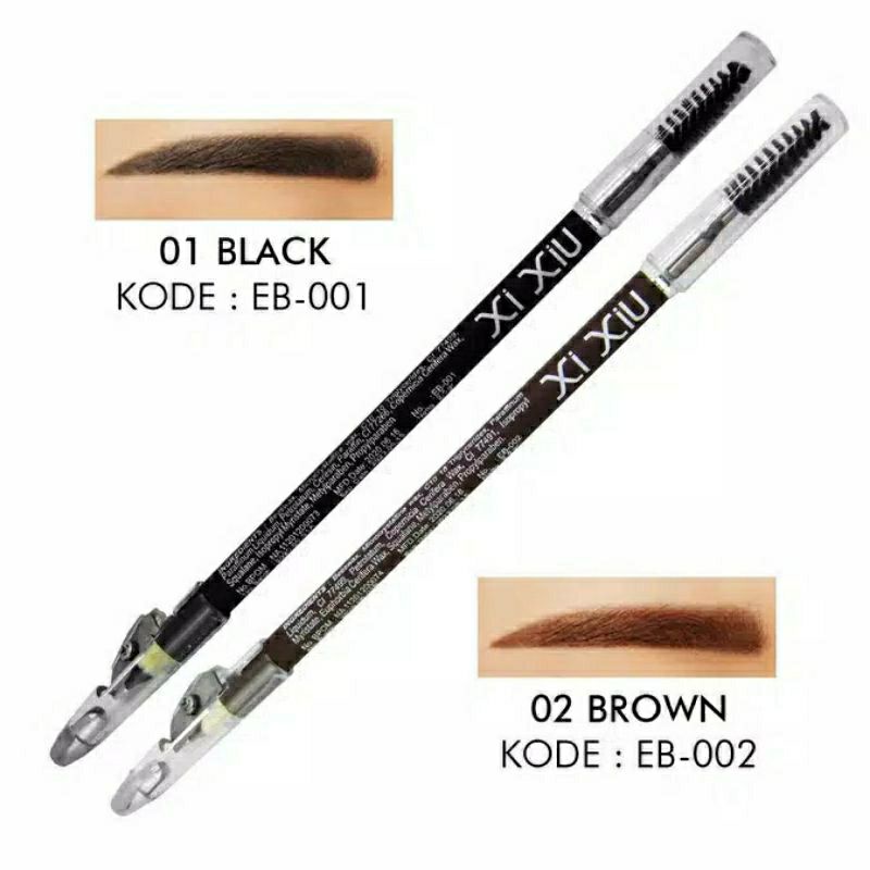 Xi Xiu Eyebrow Pencil Black &amp; Brown BPOM | XIXIU pensil alis 2 in 1 Eye Brow