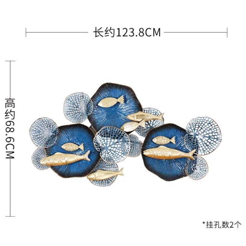 WALL DECOR HIASAN DINDING MOtif BLUE FISH