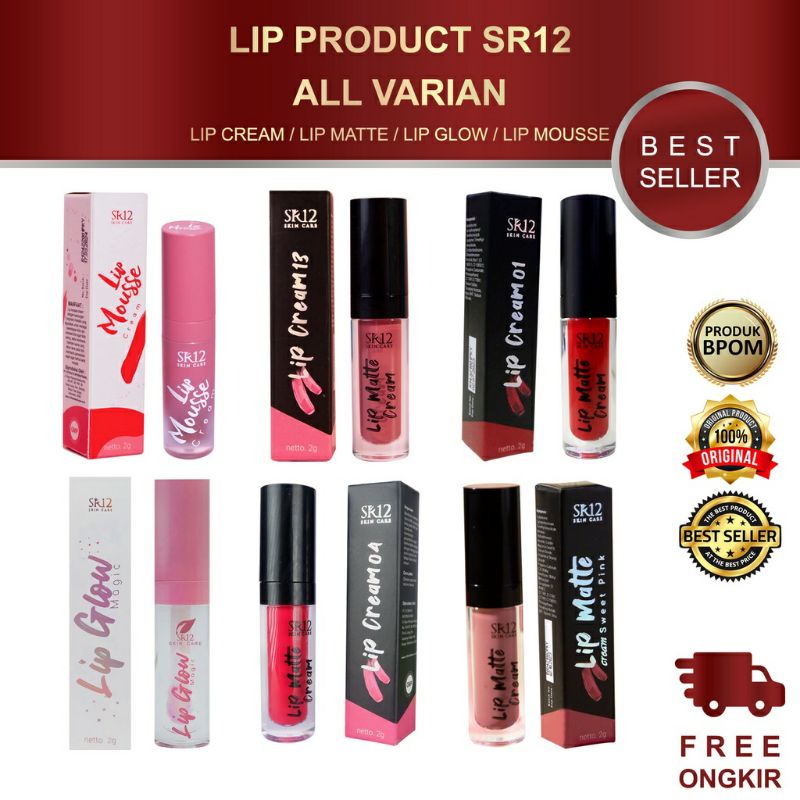 LIP PRODUCT SR12 ALL VARIAN / LIPCREAM SR12 / LIP CREAM SR12 / LIPMATTE SR12 / LIPMATTE SR12 / LIP G
