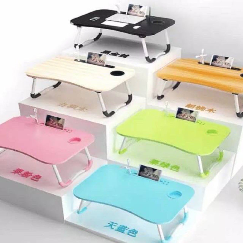 BEST SELLER Meja laptop lipat komputer portable serbaguna meja kerja belajar sekolah anak dewasa min
