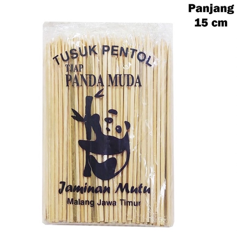 Tusuk Sate Pentol Panjang 15 cm Cap Panda Muda