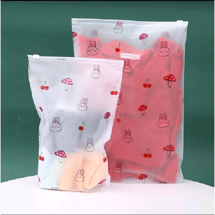 Travel Zipper Pouch Organizer - Kantong Plastik Pouch Zipper Bag Transparan Motif / Matte Tebal - Plastik Organizer Pouch Travel - Plastik Klip Organizer - Tas Penyimpanan Alat Mandi Make Up Travel