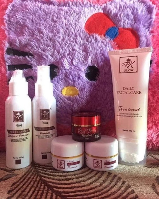 Rk glow series+red jelly+facial treatment/kosmetik viral/anj/asli original bpom/kosmetik/cream wajah