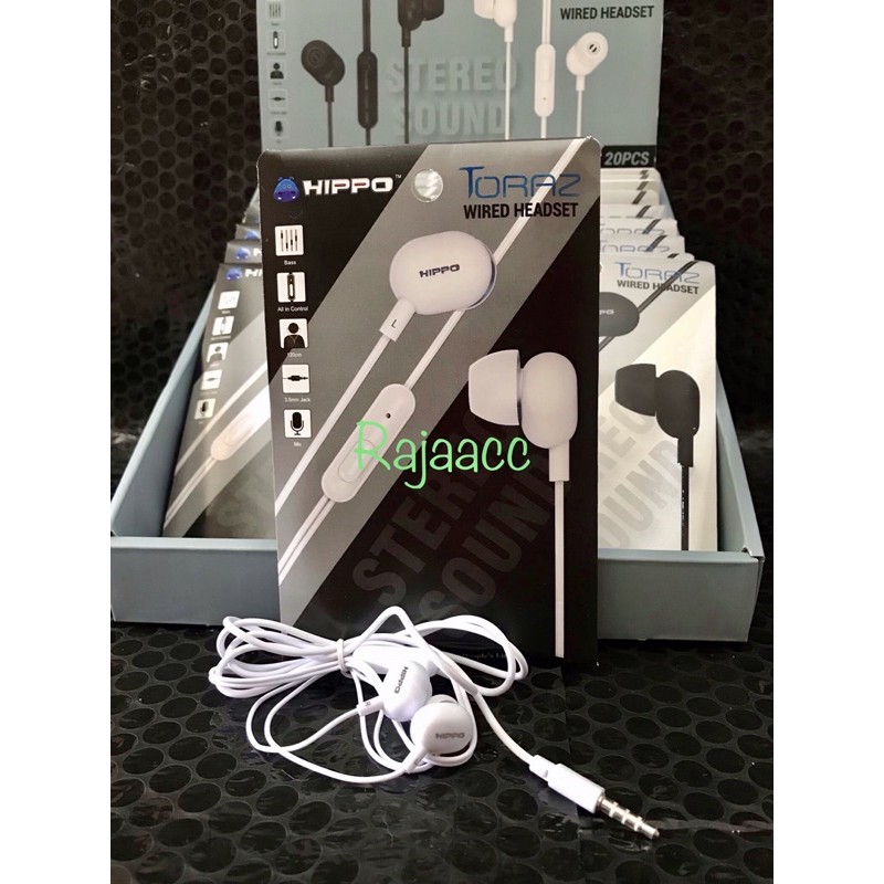 ECER HIPPO TORAZ WIRED HEADSET HANDSFREE EARPHONE STEREO SOUND GARANSI RESMI ORIGINAL PER PCS