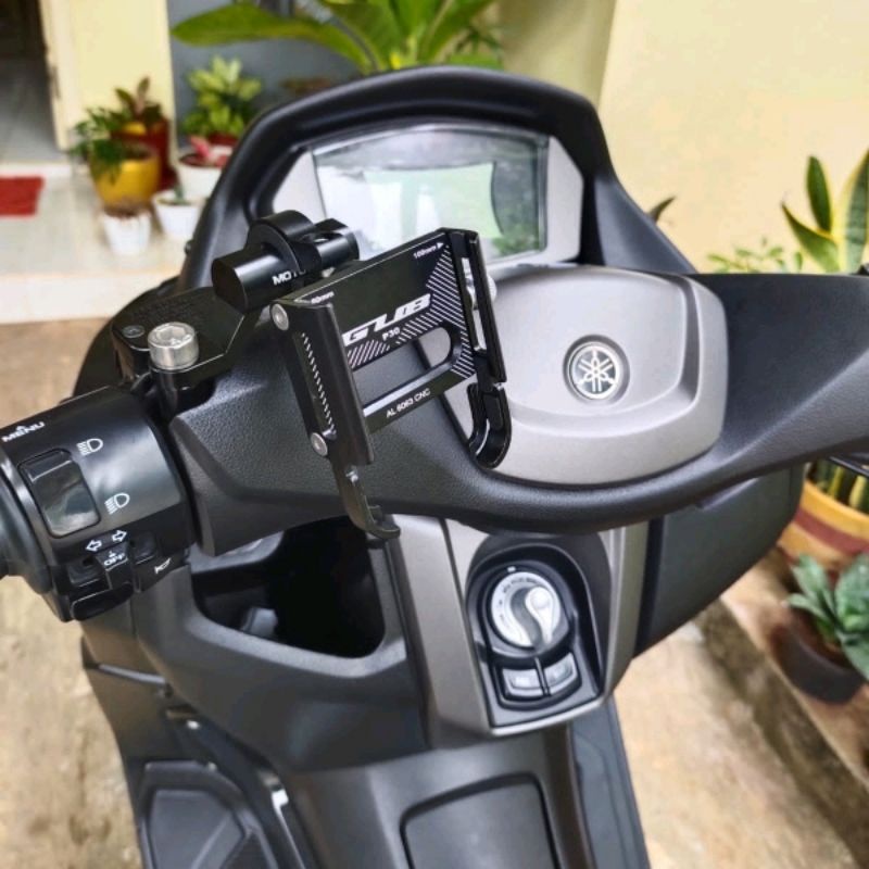 GUB P30 Phone Holder Hp Motor GUP P30 Original Dudukan Hp di Motor Tempat Hp di Motor Stand Holder Hp Motor Holder Hp Stang Spion Bracket Breket Hp Motor