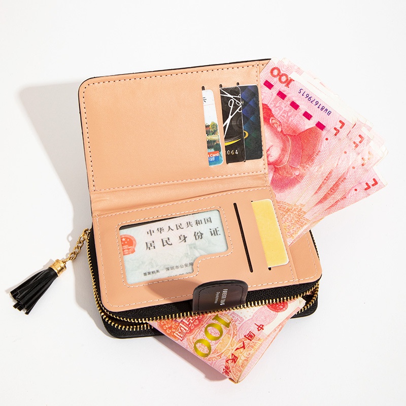 DOMPET LIPAT WANITA KECIL KULIT HITAM CARNIOLA IMPORT WA400B5 MINI PREMIUM SLOT KARTU FASHION UANG PENDEK CEWEK KOREA KEKINIAN REMAJA MURAH SIMPLE LUCU
