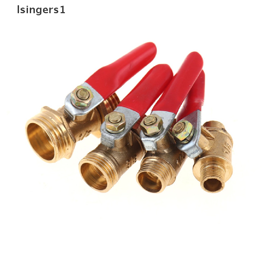 Lsingers1 Katup Bola Kuningan 1 / 8 &quot;1 / 4&quot; 3 / 8 &quot;1 / 2&quot; Male Ke Male BSP Dengan Gagang