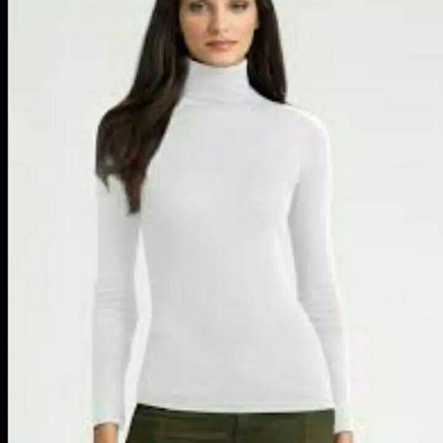 Atasan rajut knitt turtelnek pjg-Putih