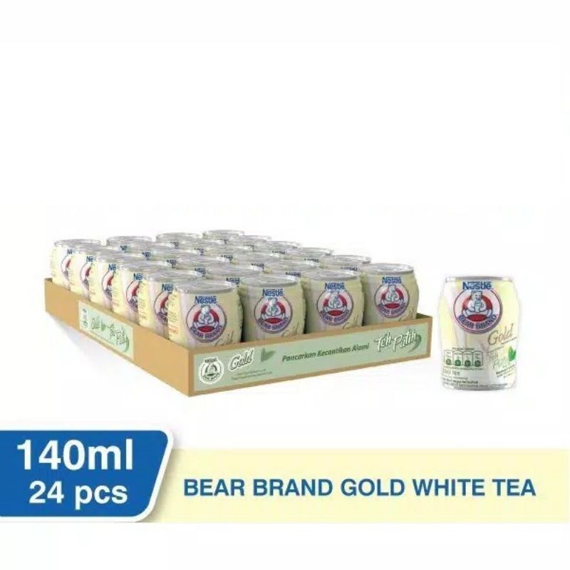 Susu Beruang Bear Brand Gold White Tea 140ml { 1/2 Karton isi 12 Pcs}