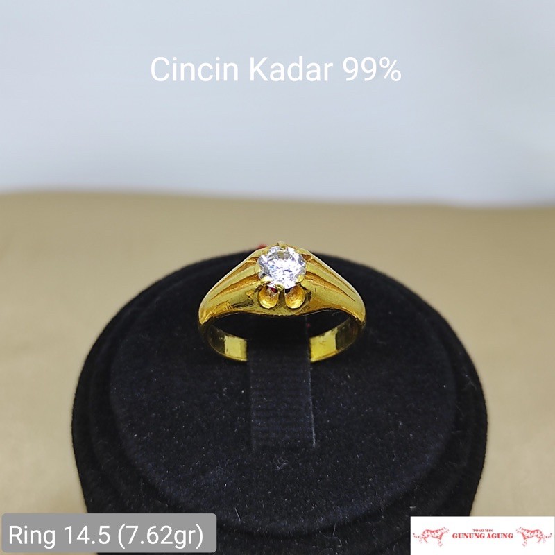 Cincin 24k Emas 99% Mas Murni Padat Solitaire Desy Hadiah Lamaran Kado Ibu Hari Ibu Termurah Bekasi